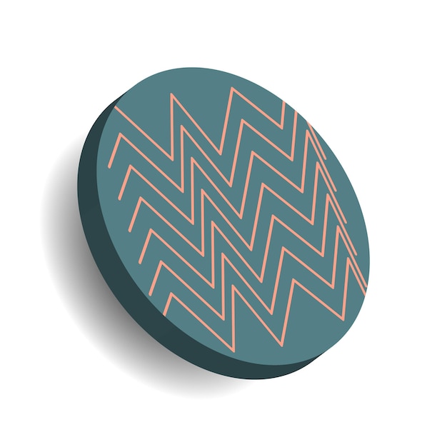 Vector abstracto geométrico moderno 3d Pequeños cilindros cortos aislados pastillas caramelos círculos con zigzags