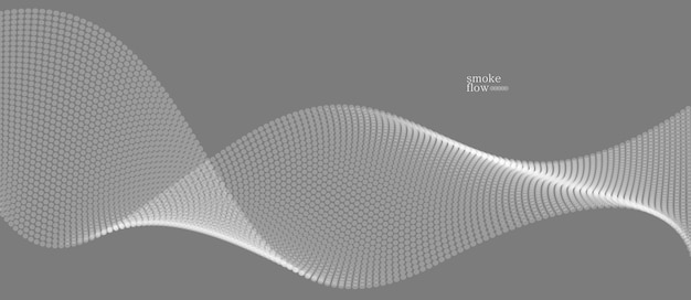 Vector abstracto humo fondo onda de círculos que fluyen partículas gris ilustración abstracta diseño suave y suave imagen relajante