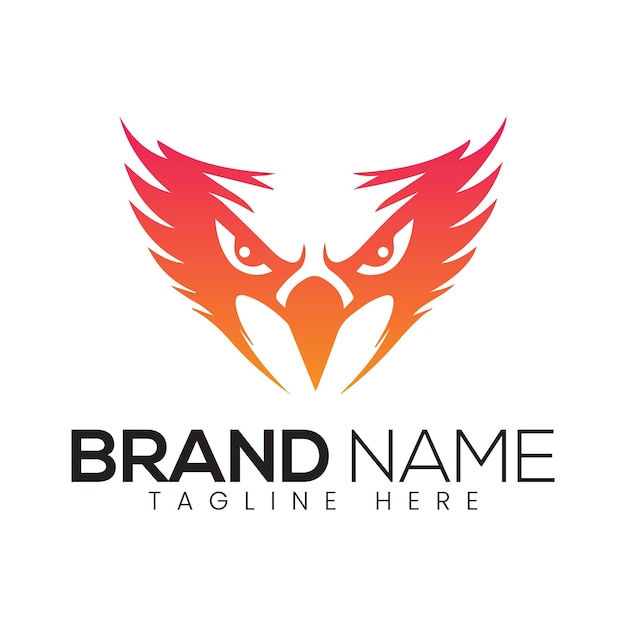 Vector Abstracto Icono de águila colorido o plantilla de diseño de logotipo