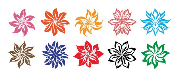 Vector Abstracto Iconos de flores coloridas o plantilla de diseño de logotipo