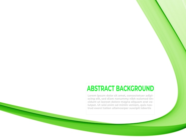 Vector abstracto líneas onduladas que fluyen curva suave color gradiente verde en fondo transparente