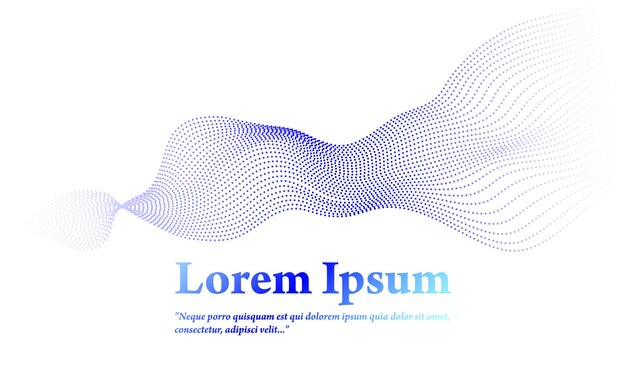 Vector abstracto líneas punteadas onduladas que fluyen curva suave con un color azul en un fondo transparente