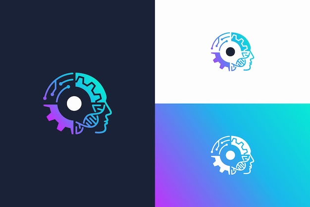 Vector abstracto del logotipo de la tecnología AI