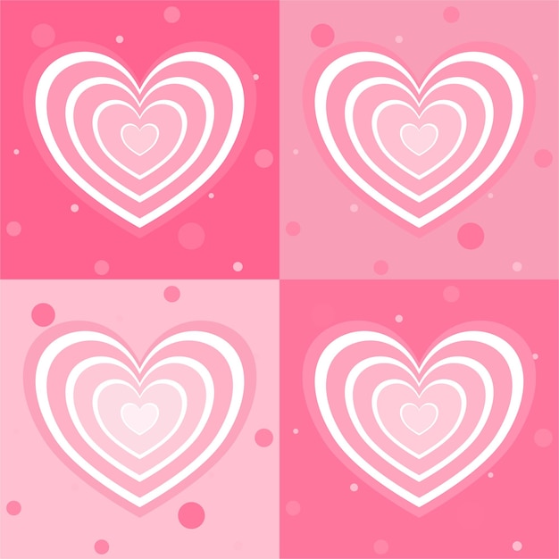 Vector vector abstracto de patrones sin fisuras de corazones sobre fondo rosa boda de san valentín