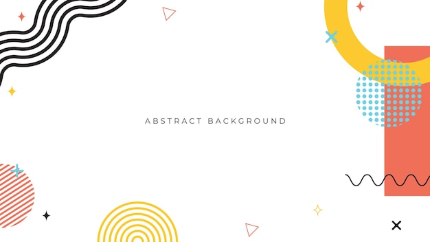 Vector abstracto plano colorido geométrico memphis formas fondo