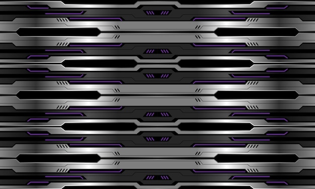 Vector abstracto tecnología metal cyber púrpura poder negro geométrico sin fisuras de fondo