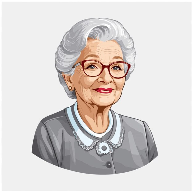 Vector de abuela sobre un fondo blanco