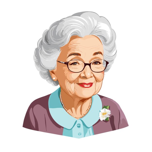 Vector vector de abuela sobre un fondo blanco