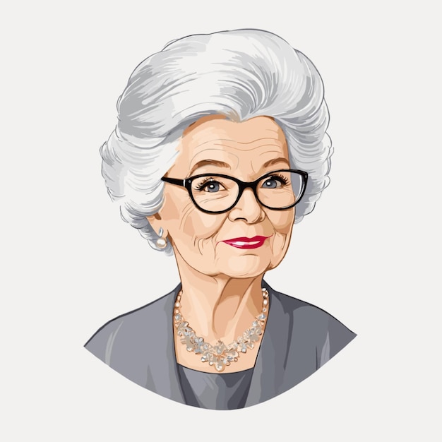 Vector vector de abuela sobre un fondo blanco