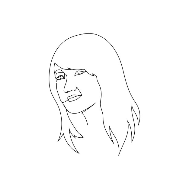 Vector de acciones de arte de línea de chicas