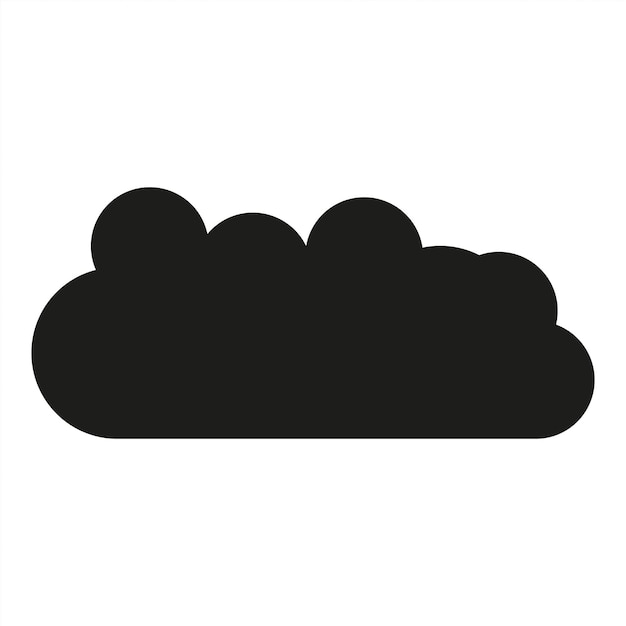 Vector de acciones de icono de silueta de nube negra sencilla