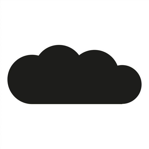 Vector de acciones de icono de silueta de nube negra sencilla