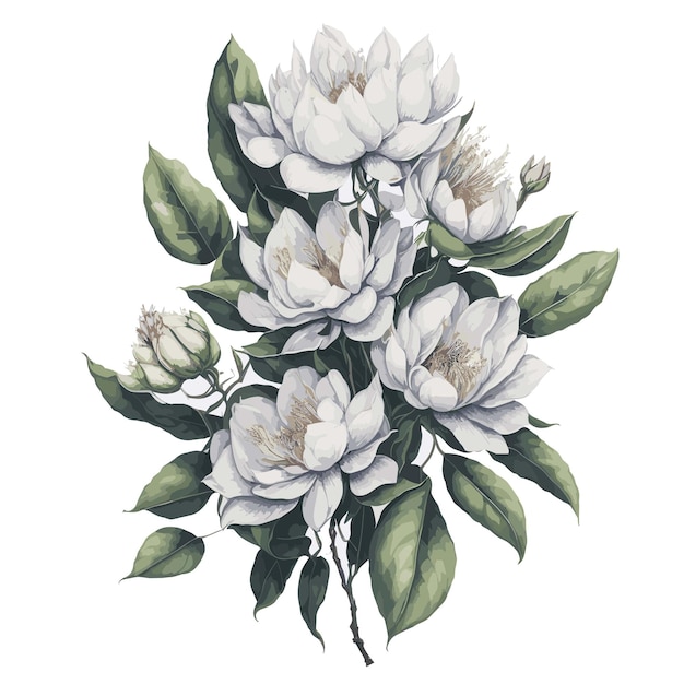 Vector acuarela ashe clipart flor floral editable