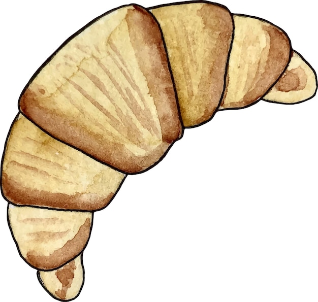 Vector acuarela croissant