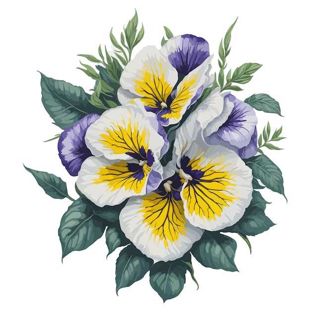 Vector acuarela delta pansy clipart floral de la flor