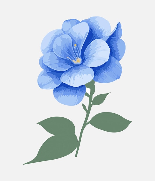 Vector de acuarela de flor azul