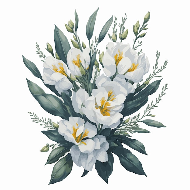 Vector vector acuarela fresia atlantis clipart floral