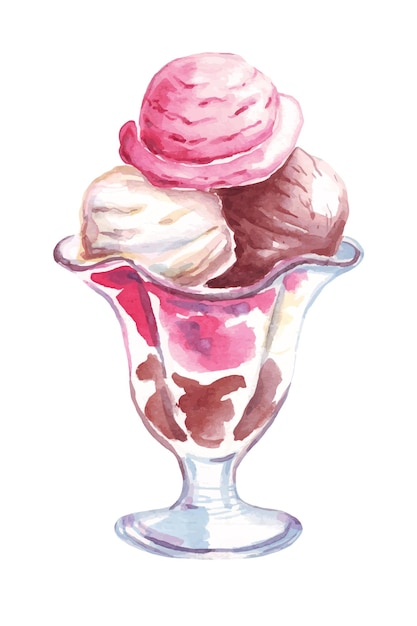 Vector de acuarela de helado