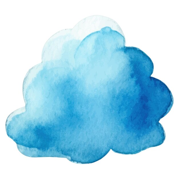 Vector acuarela pintada nube elementos de diseño dibujados a mano aislados sobre fondo blanco