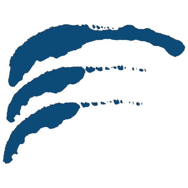 Vector Acuarela pintada con pincel azul Elemento de diseño dibujado a mano aislado sobre fondo blanco