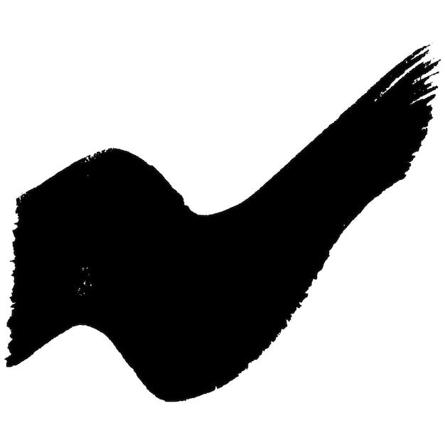 Vector Acuarela pintada con pincel negro Elemento de diseño dibujado a mano aislado sobre fondo blanco