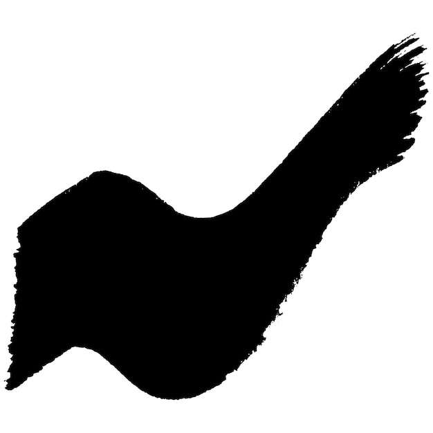 Vector Acuarela pintada con pincel negro Elemento de diseño dibujado a mano aislado sobre fondo blanco