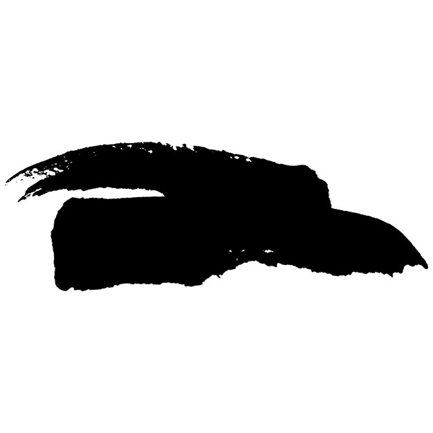 Vector Acuarela pintada con pincel negro Elemento de diseño dibujado a mano aislado sobre fondo blanco