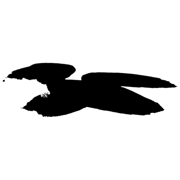 Vector Acuarela pintada con pincel negro Elemento de diseño dibujado a mano aislado sobre fondo blanco