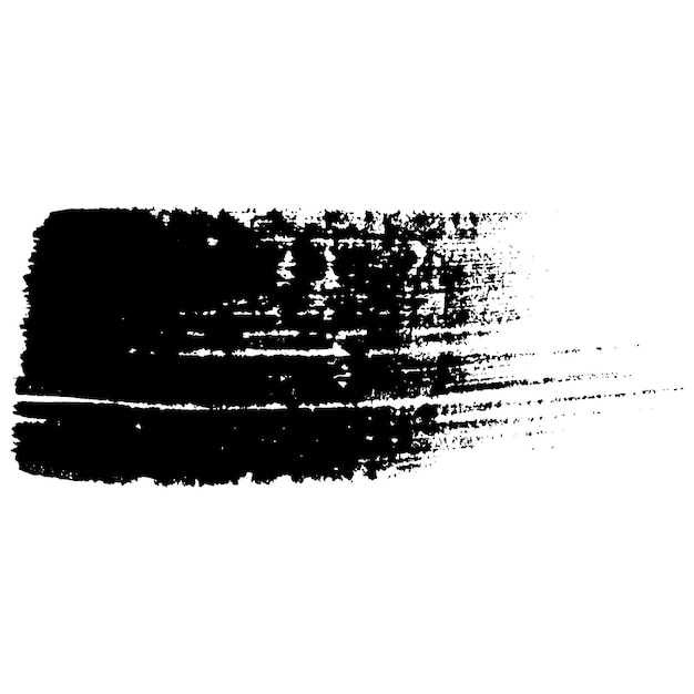 Vector Acuarela pintada con pincel negro Elemento de diseño dibujado a mano aislado sobre fondo blanco