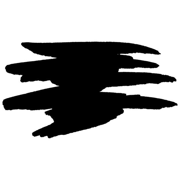 Vector Acuarela pintada con pincel negro Elemento de diseño dibujado a mano aislado sobre fondo blanco