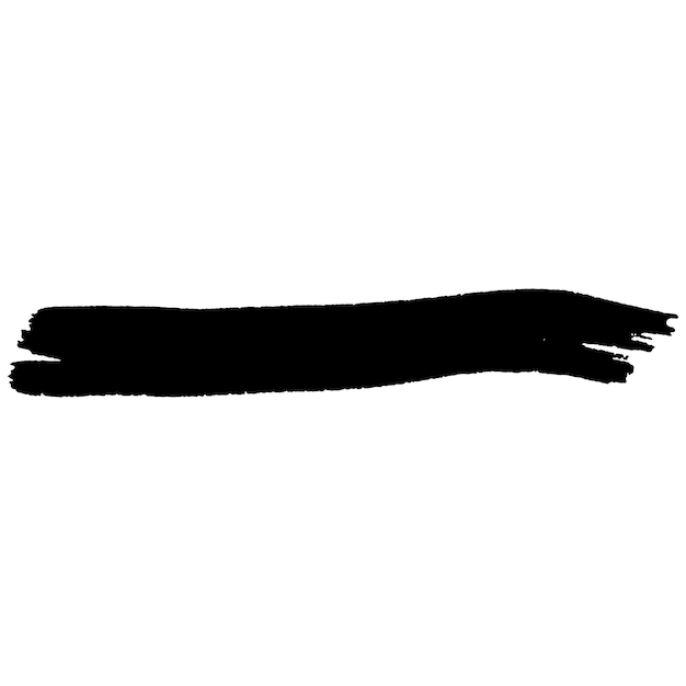 Vector Acuarela pintada con pincel negro Elemento de diseño dibujado a mano aislado sobre fondo blanco