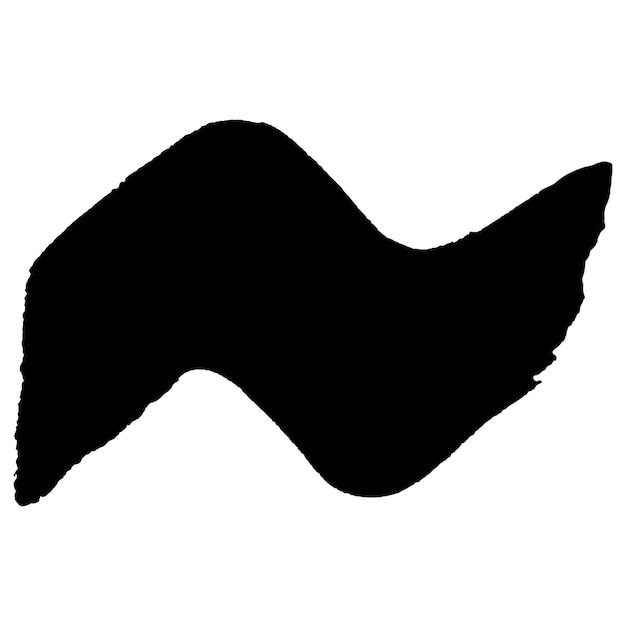 Vector Acuarela pintada con pincel negro Elemento de diseño dibujado a mano aislado sobre fondo blanco