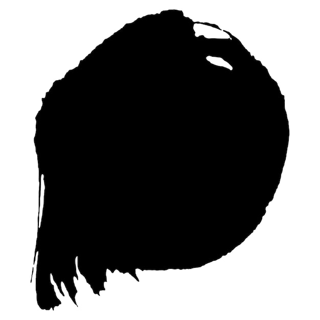 Vector Acuarela pintada con pincel negro Elemento de diseño dibujado a mano aislado sobre fondo blanco