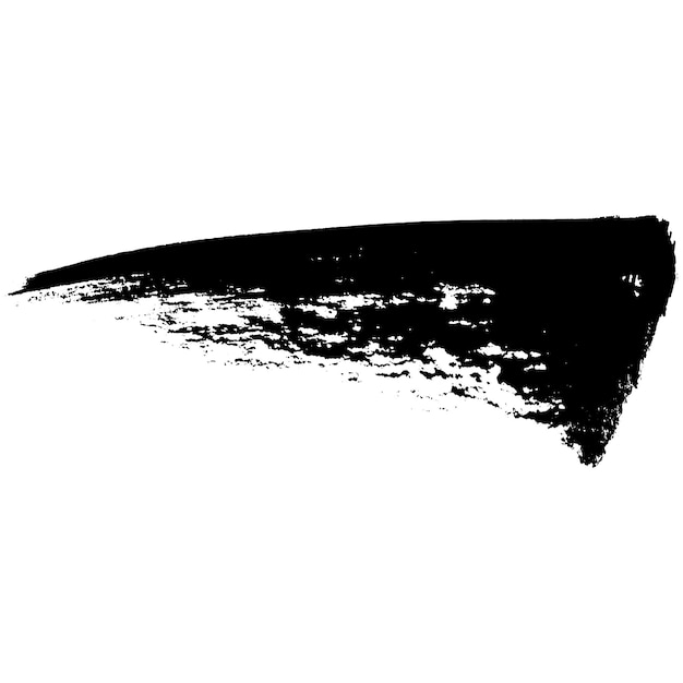 Vector Acuarela pintada con pincel negro Elemento de diseño dibujado a mano aislado sobre fondo blanco