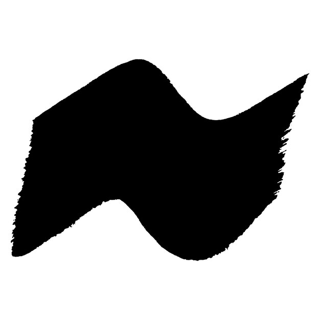 Vector Acuarela pintada con pincel negro Elemento de diseño dibujado a mano aislado sobre fondo blanco