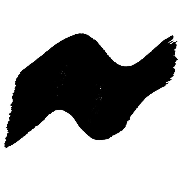 Vector Acuarela pintada con pincel negro Elemento de diseño dibujado a mano aislado sobre fondo blanco