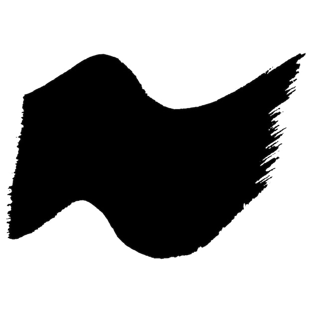 Vector Acuarela pintada con pincel negro Elemento de diseño dibujado a mano aislado sobre fondo blanco