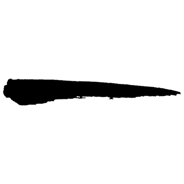 Vector Acuarela pintada con pincel negro Elemento de diseño dibujado a mano aislado sobre fondo blanco