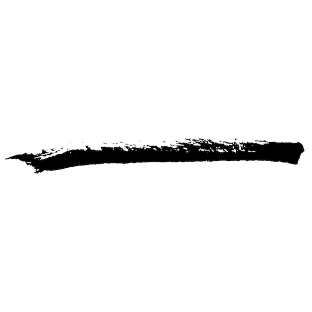 Vector Acuarela pintada con pincel negro Elemento de diseño dibujado a mano aislado sobre fondo blanco