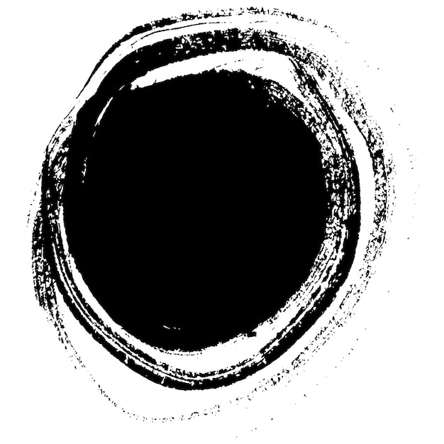 Vector Acuarela pintada con pincel negro Elemento de diseño dibujado a mano aislado sobre fondo blanco
