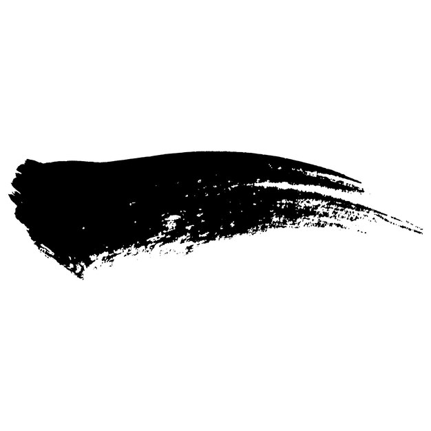 Vector Acuarela pintada con pincel negro Elemento de diseño dibujado a mano aislado sobre fondo blanco