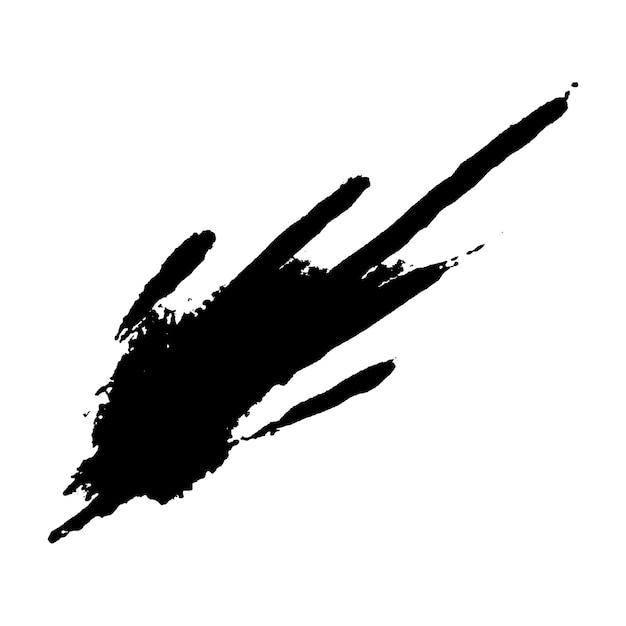 Vector Acuarela pintada con pincel negro Elemento de diseño dibujado a mano aislado sobre fondo blanco
