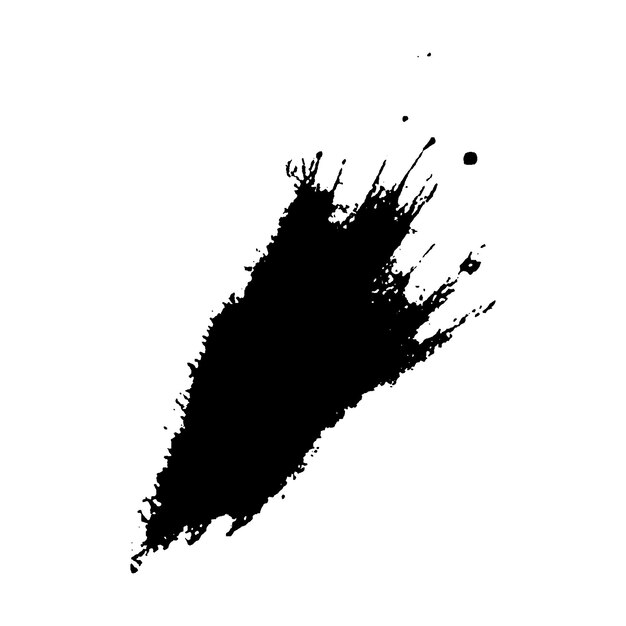Vector Acuarela pintada con pincel negro Elemento de diseño dibujado a mano aislado sobre fondo blanco