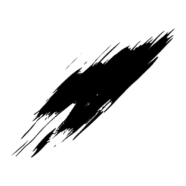 Vector Acuarela pintada con pincel negro Elemento de diseño dibujado a mano aislado sobre fondo blanco