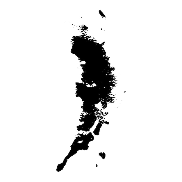 Vector Acuarela pintada con pincel negro Elemento de diseño dibujado a mano aislado sobre fondo blanco
