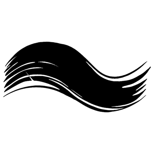 Vector Acuarela pintada con pincel negro Elemento de diseño dibujado a mano aislado sobre fondo blanco