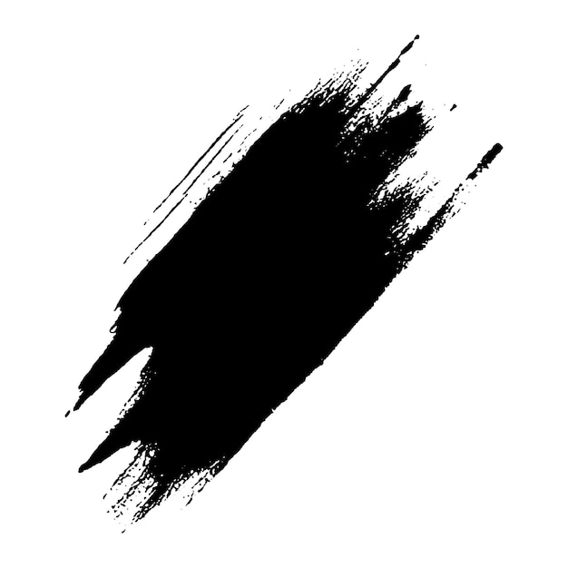 Vector Acuarela pintada con pincel negro Elemento de diseño dibujado a mano aislado sobre fondo blanco