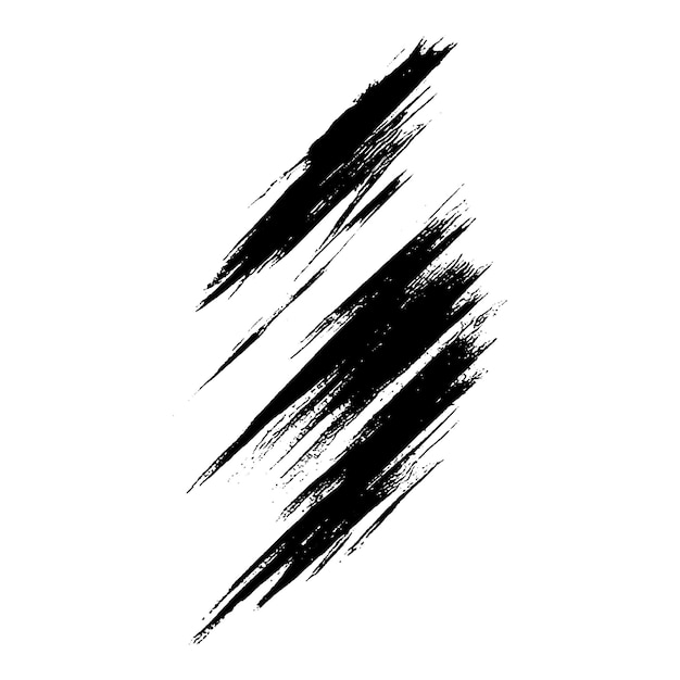 Vector Acuarela pintada con pincel negro Elemento de diseño dibujado a mano aislado sobre fondo blanco