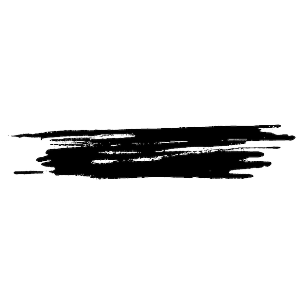 Vector Acuarela pintada con pincel negro Elemento de diseño dibujado a mano aislado sobre fondo blanco