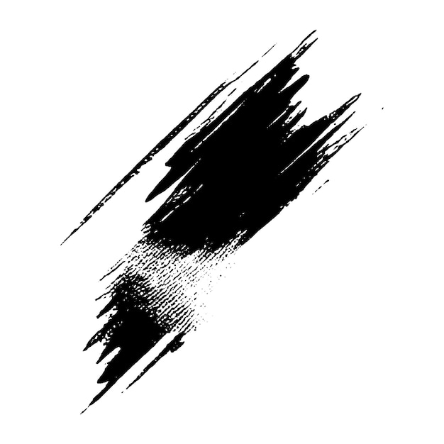 Vector Acuarela pintada con pincel negro Elemento de diseño dibujado a mano aislado sobre fondo blanco